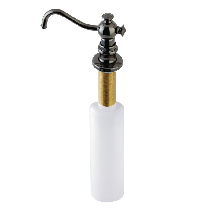 Kingston Brass SD7600 Water Onyx Victorian Spout Metal Soap Dispenser, Black Stainless Steel