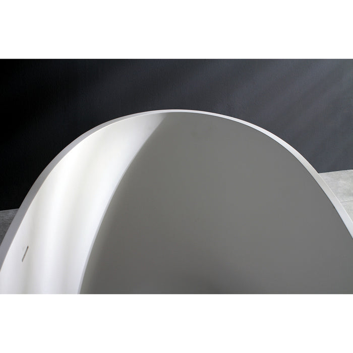 Aqua Eden VRTRS673422 Arcticstone 67-Inch Solid Surface White Stone Freestanding Tub with Drain, Matte White