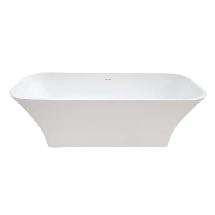 Aqua Eden VRTSQ683222 Arcticstone 68-Inch Solid Surface White Stone Freestanding Tub with Drain, Matte White