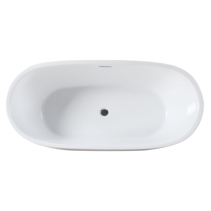 Aqua Eden VTDE673123S 67-Inch Acrylic Double Ended Freestanding Tub with Drain, White