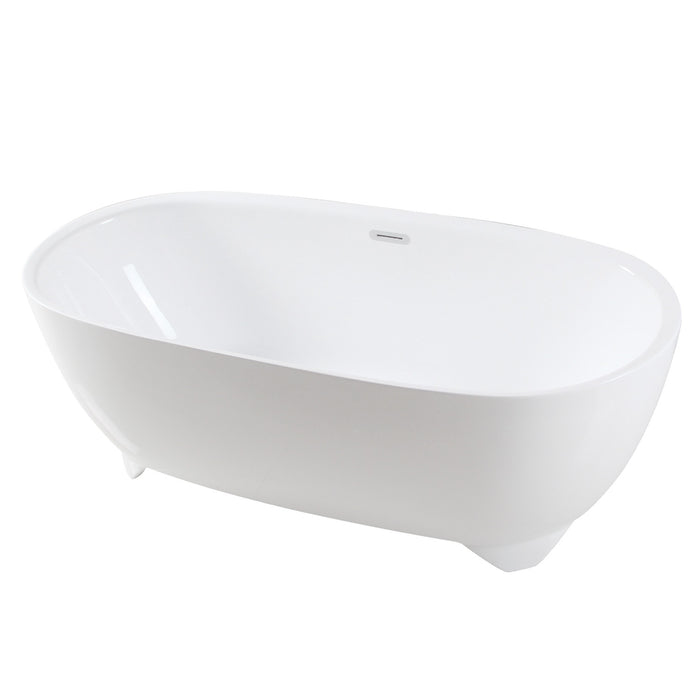 Aqua Eden VTDE673123S 67-Inch Acrylic Double Ended Freestanding Tub with Drain, White