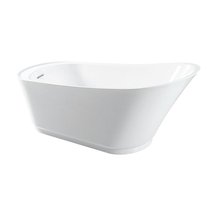 Aqua Eden VTRS592826 59-Inch Acrylic Single Slipper Freestanding Tub with Drain, White