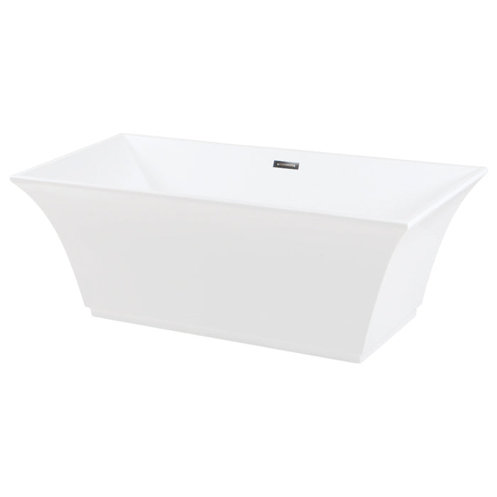 Aqua Eden VTSQ673024 67-Inch Acrylic Freestanding Tub with Drain, White
