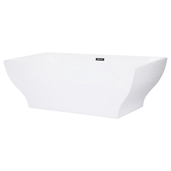 Aqua Eden VTSQ673223 67-Inch Acrylic Freestanding Tub with Drain, White
